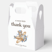 サンキューテディベアパイロット男の赤ちゃんシャワー フェイバーボックス (オープン)