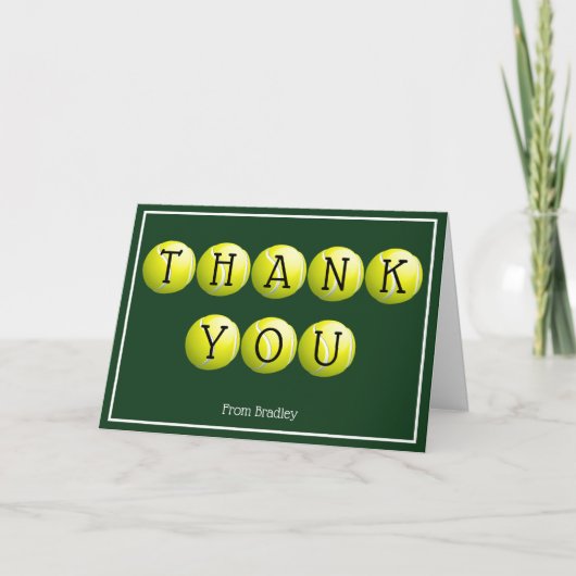 サンキューテニスカスタムパーソナライズされた カード (正面)