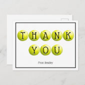 サンキューテニスカスタムパーソナライズされた ポストカード (正面/裏面)