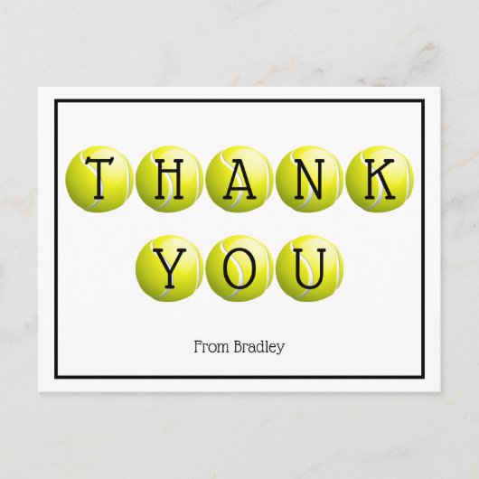サンキューテニスカスタムパーソナライズされた ポストカード (正面)