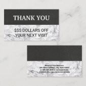 サンキューディスカウントロイヤリティブラックウォール |大理石 名刺 (正面/裏面)