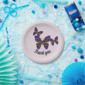 サンキューディナー蝶カラフル感謝 ペーパープレート (パーティー)