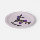 サンキューディナー蝶カラフル感謝 ペーパープレート (アングル)