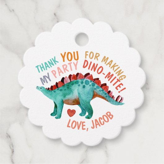 サンキューディノミート水彩恐竜 フェイバータグ (正面)