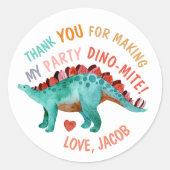 サンキューディノミート水彩恐竜 ラウンドシール (正面)