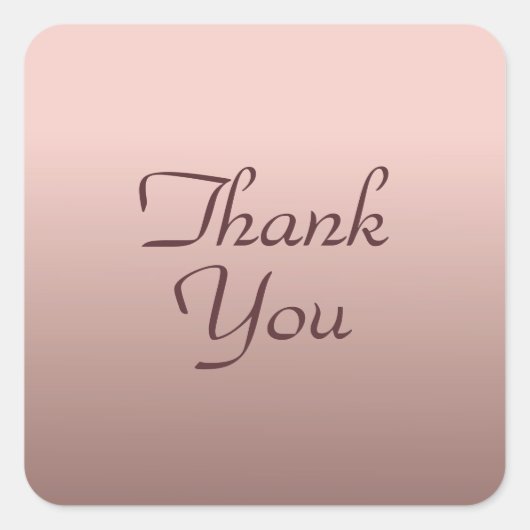 サンキュートレンディーテンプレートバラ金ゴールド色エレガント スクエアシール (正面)