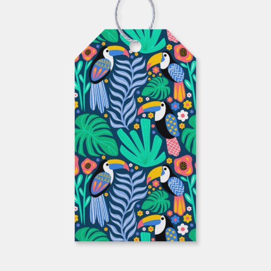 サンキュートロピカルトゥーカンバードベビーシャワー ギフトタグ (裏面)