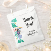 サンキュートロピカルトゥーカンバードベビーシャワー フェイバーバッグ (クリップ留めされた状態)