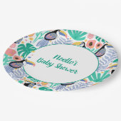 サンキュートロピカルトゥーカンバードベビーシャワー ペーパープレート (アングル)