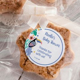 サンキュートロピカルトゥーカンバードベビーシャワー ラウンドシール