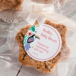 サンキュートロピカルトゥーカンバードベビーシャワー ラウンドシール