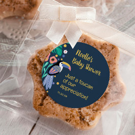 サンキュートロピカルトゥーカンバードベビーシャワー ラウンドシール