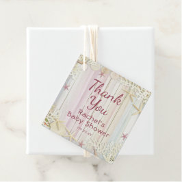 サンキュートロピカルビーチシーシェルベビーシャワー フェイバータグ