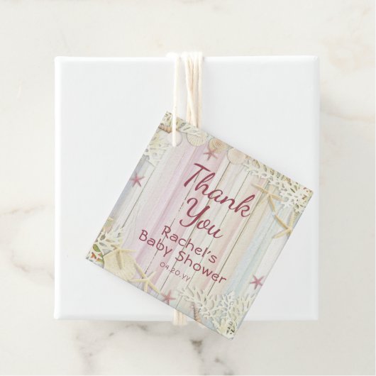 サンキュートロピカルビーチシーシェルベビーシャワー フェイバータグ (インサイチュ)