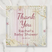 サンキュートロピカルビーチシーシェルベビーシャワー フェイバータグ (正面)