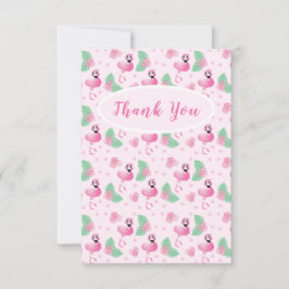 サンキュートロピカルフラミンゴの花のパタ葉ーン サンキューカード