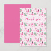 サンキュートロピカルフラミンゴの花のパタ葉ーン サンキューカード (正面/裏面)