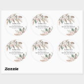 サンキュートロピカルフローラルパンパスグラスフェザー ラウンドシール (シート)