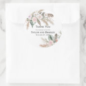 サンキュートロピカルフローラルパンパスグラスフェザー ラウンドシール (バッグ)