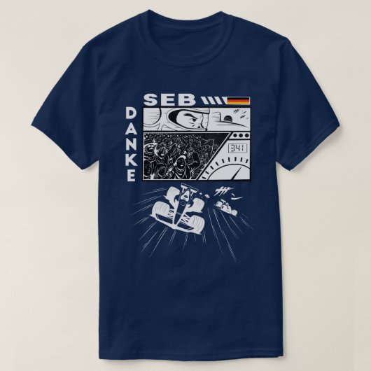 サンキュードイツ国旗F1レーシングダンケセブ Tシャツ (デザイン正面)