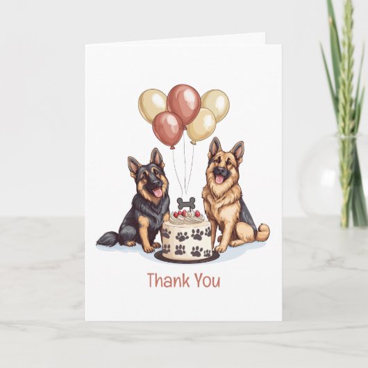 サンキュードイツ誕生日羊飼い犬 サンキューカード (正面)