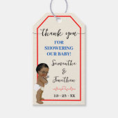 サンキュードクターメディカルオウムベビーシャワーメッセージカード ギフトタグ (正面)