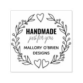 サンキュードードルボタニカルリースパーソナライズされたセル セルフインキングスタンプ (デザイン)