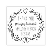 サンキュードードルボタニカルリース パーソナライズされた セルフインキングスタンプ (デザイン)