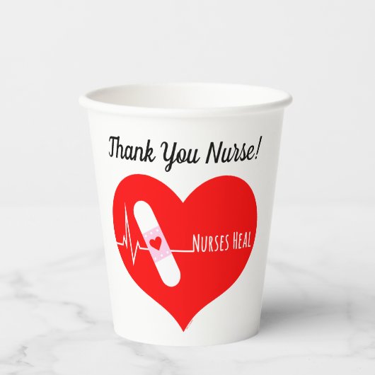サンキューナース感謝ハート 紙コップ (正面)