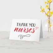 サンキューナース |おもしろいフォント カード (黄色い花)