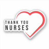 サンキューナース |ハート赤 シール (正面)