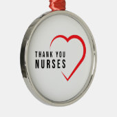 サンキューナース |ハート赤 メタルオーナメント (右)