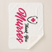 サンキューナース |ピンク シェルパブランケット (正面)