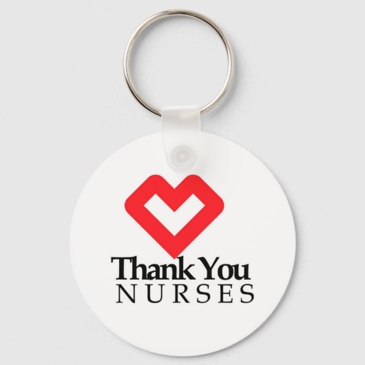サンキューナース |赤いハート キーホルダー (正面)