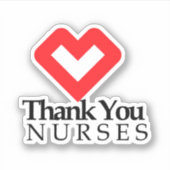 サンキューナース |赤いハート シール (正面)