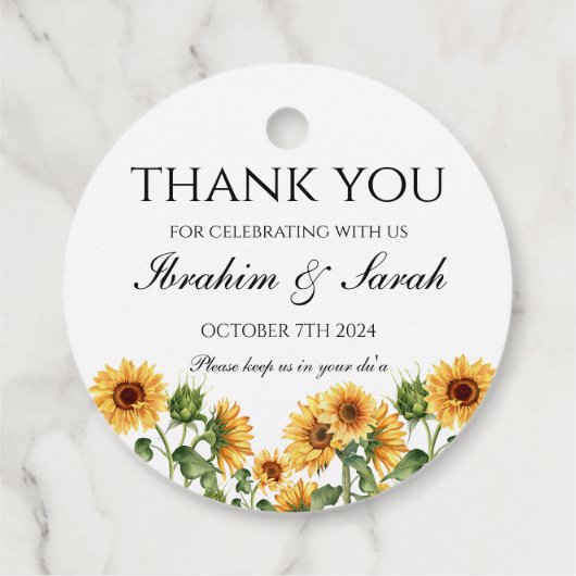 サンキューニカイスラム結婚式の引き出物フローラ フェイバータグ (裏面)