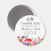 サンキューニカ結婚式の引き出物フローララウンド マグネット (正面/裏面)
