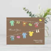 サンキューニュートラル赤ちゃんシャワーフラットカード サンキューカード (スタンド正面)