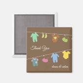 サンキューニュートラル赤ちゃんシャワーマグネット マグネット (正面/裏面)