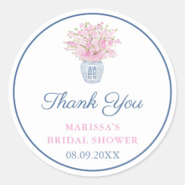 サンキューネイビーブルーピンクジンジャージャーブライダルシャワー ラウンドシール