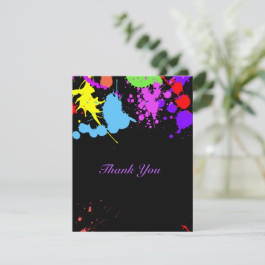 サンキューネオンかわいらしグリーンピンクレッドターコイズ サンキューカード (スタンド正面)