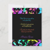 サンキューネオンかわいらしグリーンピンクレッドターコイズ サンキューカード (裏面)