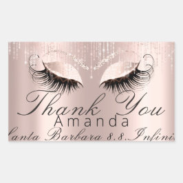 サンキューネームシンプルバラブライダルスウィート16th 長方形シール