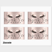 サンキューネームシンプルバラブライダルスウィート16th 長方形シール (シート)