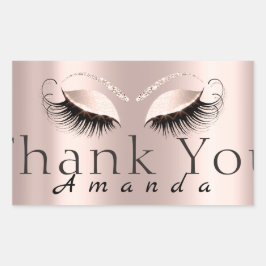 サンキューネームシンプルバラブライダルスウィート16th 長方形シール