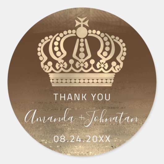サンキューネームデイトゴールデンクラウン王室のプリンセス ラウンドシール (正面)