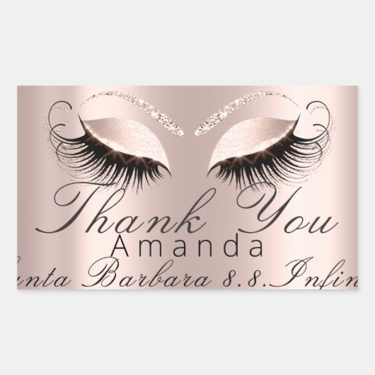 サンキューネームデイトバラブライダルスウィート16th 長方形シール (正面)