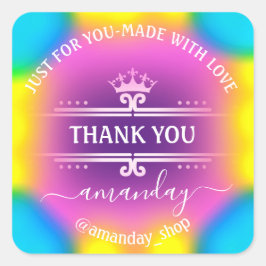 サンキューネームブティックショップクラウン王室のプリンセス スクエアシール