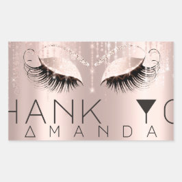 サンキューネームミニマルバラブライダルスイート16th 長方形シール