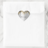 サンキューネーム結婚のシルバーグレー金ゴールドドライブ ハートシール (バッグ)